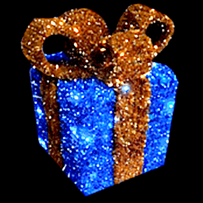 "Новогодний подарок" 100 см х 70 см х 70 см Сине-золотой