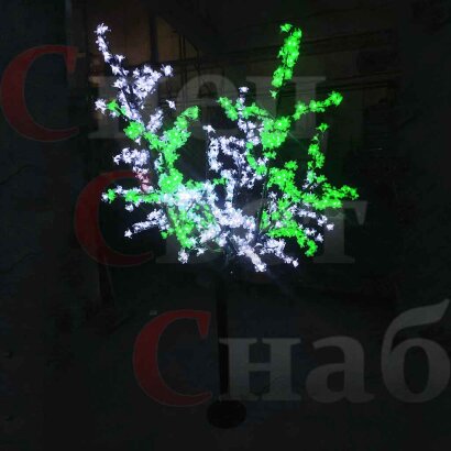 Уличное световое дерево "Сакура Ханами" бело-зеленая дымка 1.8м